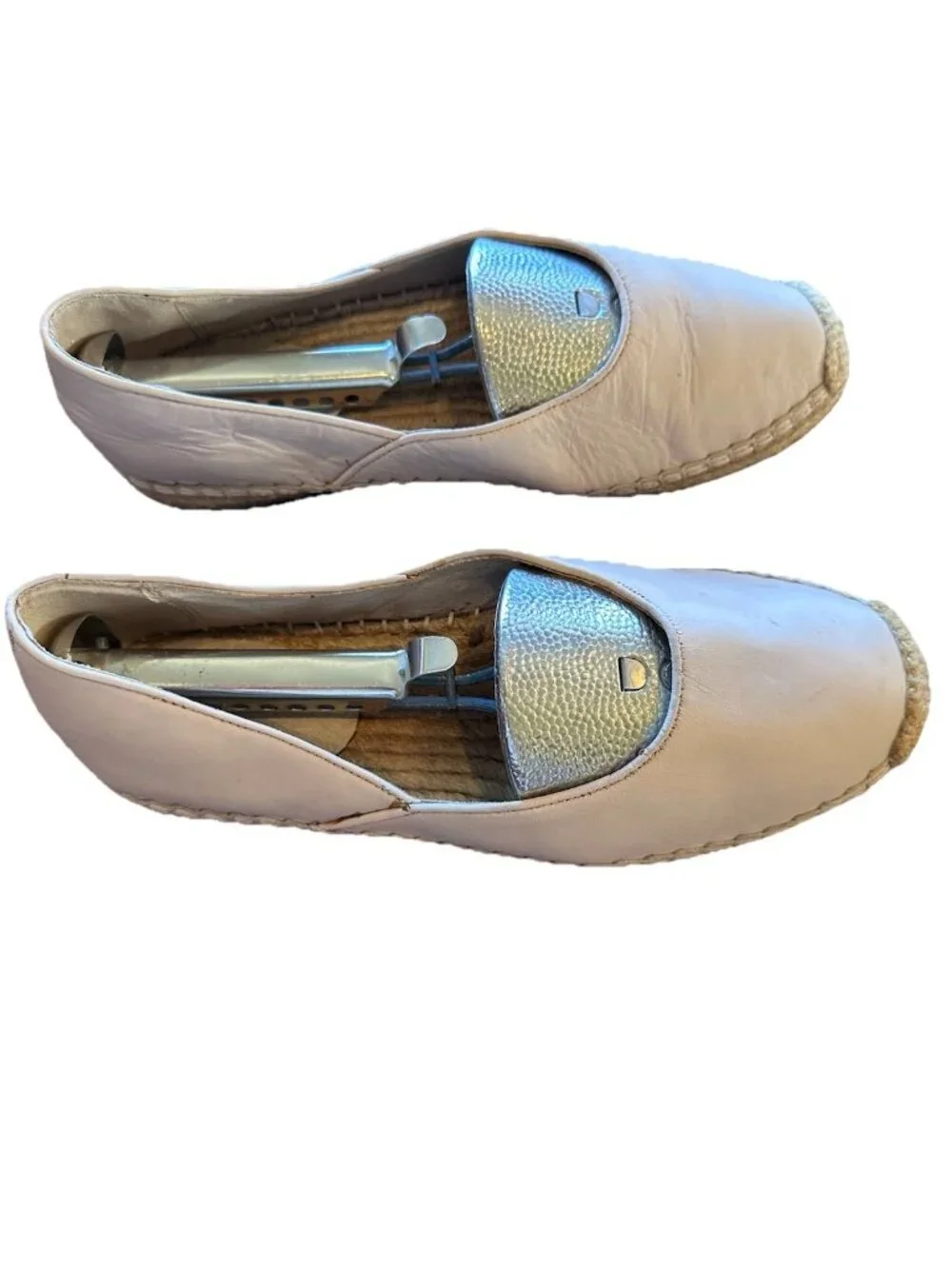 Eileen Fisher Espadrille Sandal Beige Leather Womens 7.5